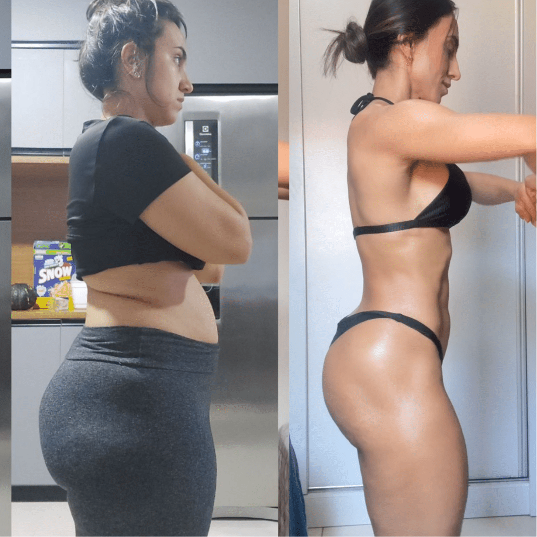 Antes e depois aluna
